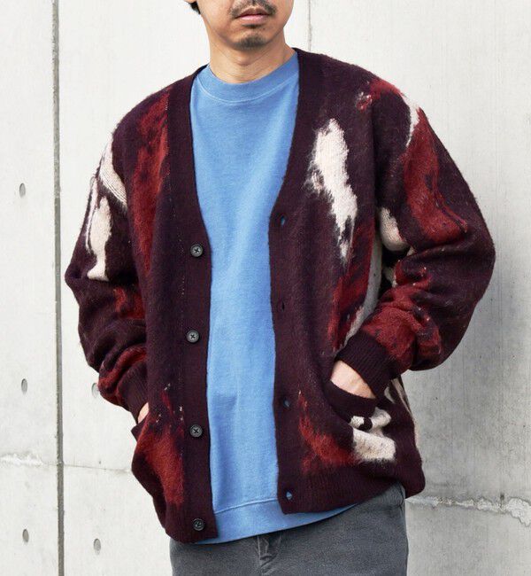 SHIPS any「SHIPS any: シャギー パターン ユニセックス ニット カーディガン 23AW◇」|カーディガン|