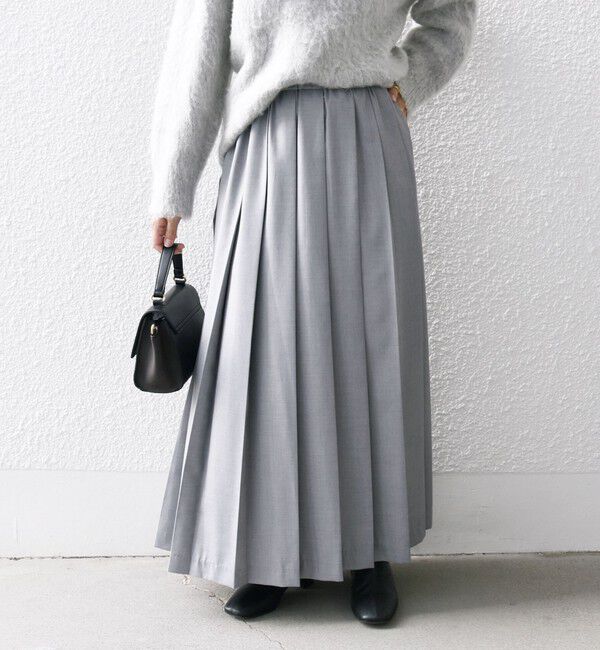 SHIPS any「SHIPS any: ウーステッド ワイド プリーツ マキシ スカート 2」|スカート|