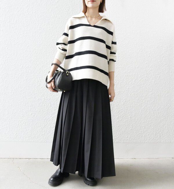 SHIPS any「SHIPS any: ウーステッド ワイド プリーツ マキシ スカート 2」|スカート|