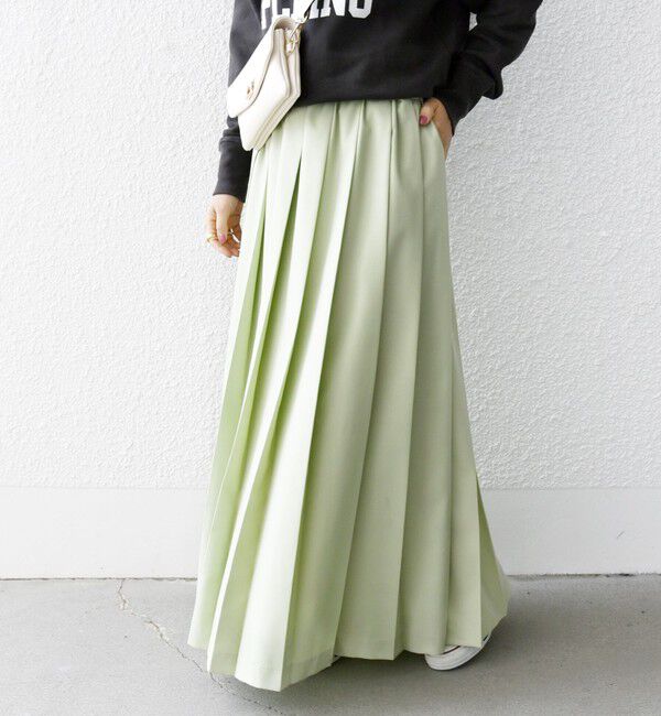 SHIPS any「SHIPS any: ウーステッド ワイド プリーツ マキシ スカート 2」|スカート|