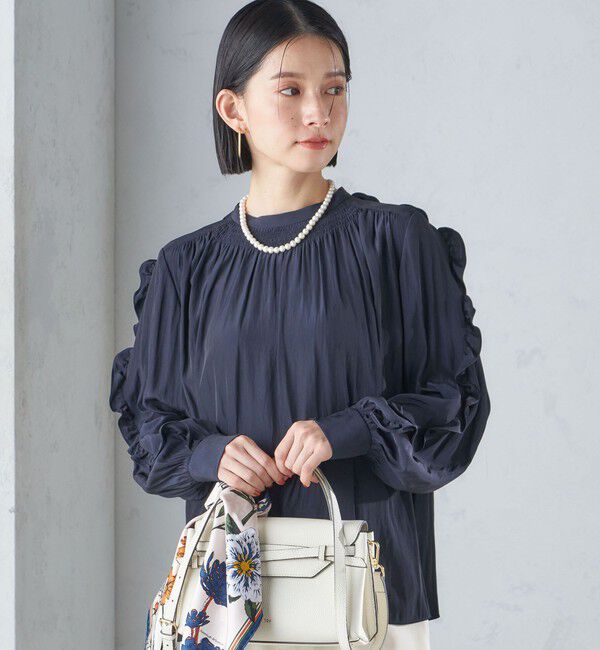 SHIPS for women「〈手洗い可能〉割繊 フリル デザイン ブラウス 24SS ◇」|シャツ・ブラウス|