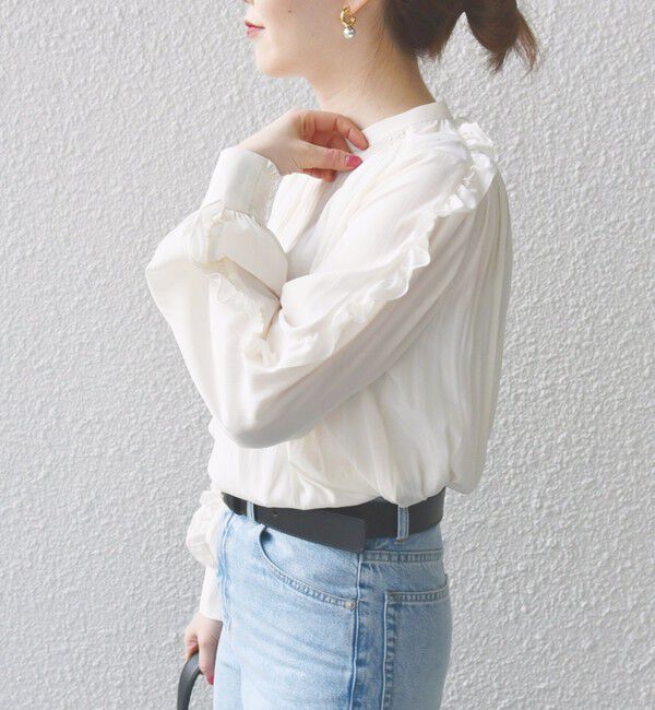 SHIPS for women「〈手洗い可能〉割繊 フリル デザイン ブラウス 24SS ◇」|シャツ・ブラウス|