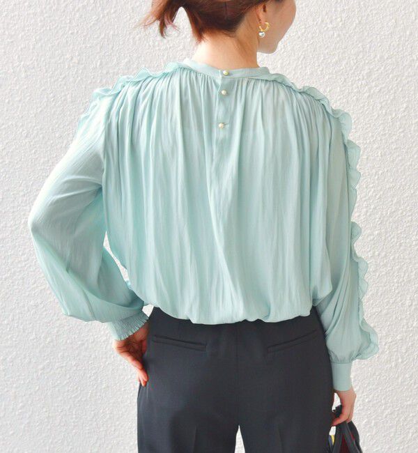 SHIPS for women「〈手洗い可能〉割繊 フリル デザイン ブラウス 24SS ◇」|シャツ・ブラウス|