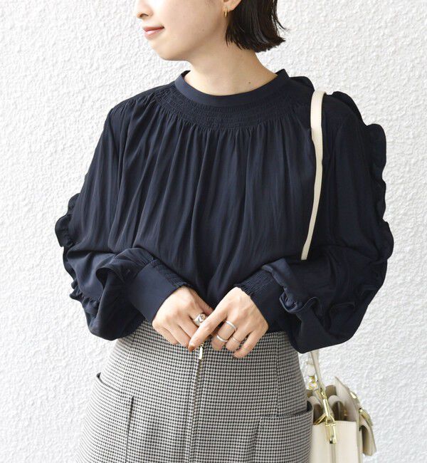SHIPS for women「〈手洗い可能〉割繊 フリル デザイン ブラウス 24SS ◇」|シャツ・ブラウス|