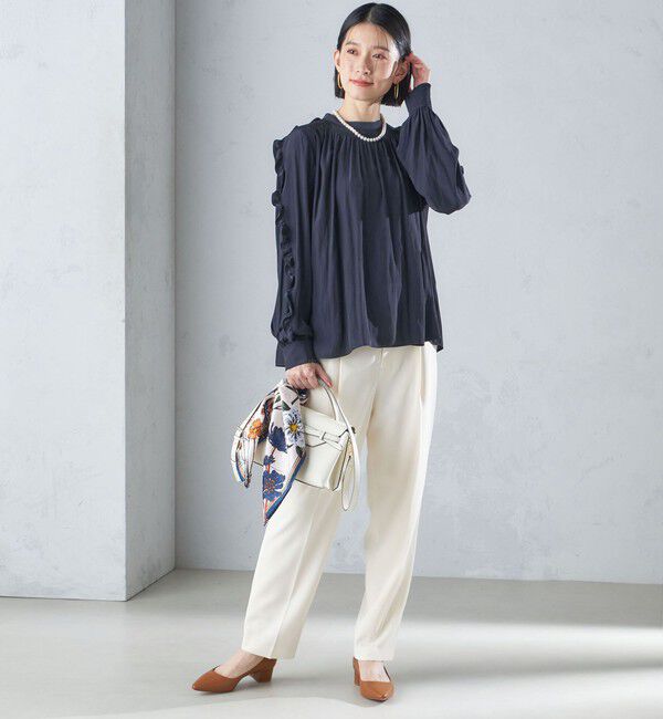 SHIPS for women「〈手洗い可能〉割繊 フリル デザイン ブラウス 24SS ◇」|シャツ・ブラウス|