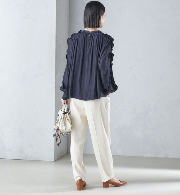 SHIPS for women「〈手洗い可能〉割繊 フリル デザイン ブラウス 24SS ◇」|シャツ・ブラウス|