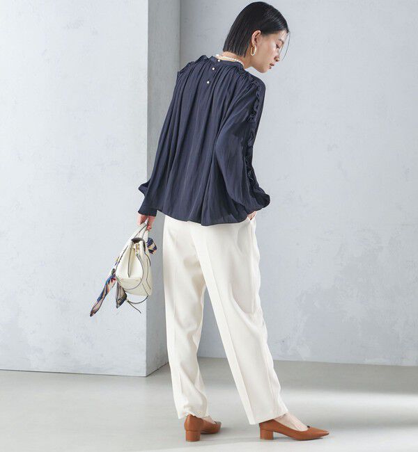 SHIPS for women「〈手洗い可能〉割繊 フリル デザイン ブラウス 24SS ◇」|シャツ・ブラウス|