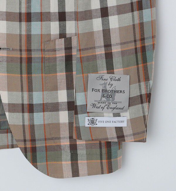 SHIPS「SHIPS: FOX BROTHERS社製生地 ラグジュアリー マドラスチェック ジャケット」|テーラードジャケット|