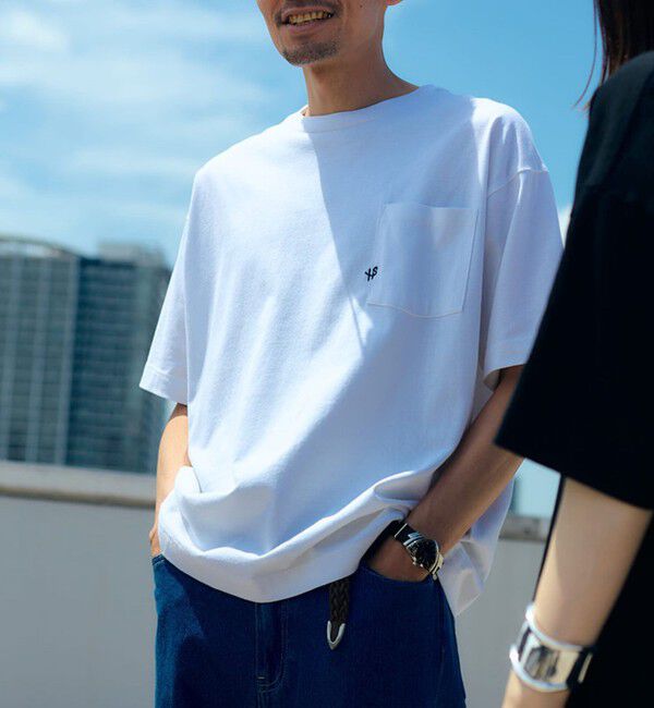 SHIPS「【WEB限定】SHIPS:〈汗染み防止加工〉ワンポイントロゴ ビッグシルエットヘビーウェイトTシャツ」|Tシャツ・カットソー|ホワイト