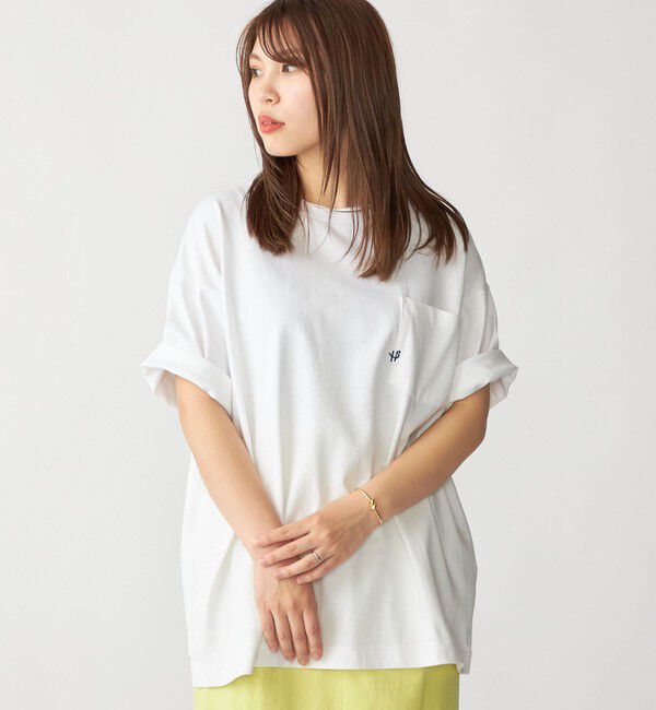 SHIPS「【WEB限定】SHIPS:〈汗染み防止加工〉ワンポイントロゴ ビッグシルエットヘビーウェイトTシャツ」|Tシャツ・カットソー|