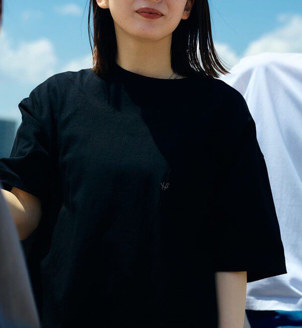 SHIPS「【WEB限定】SHIPS:〈汗染み防止加工〉ワンポイントロゴ ビッグシルエットヘビーウェイトTシャツ」|Tシャツ・カットソー|ブラック