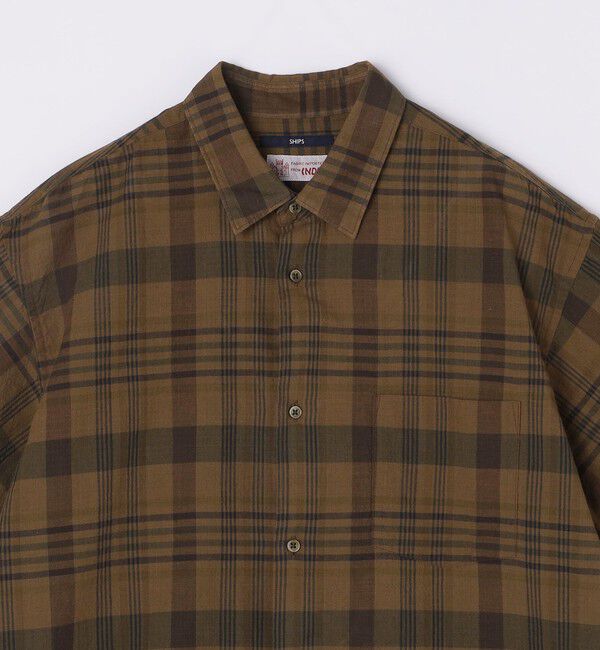 SHIPS「SHIPS: インド マドラスチェック レギュラーカラー ショートスリーブ シャツ」|シャツ・ブラウス|