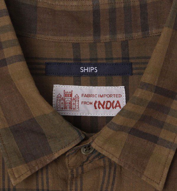 SHIPS「SHIPS: インド マドラスチェック レギュラーカラー ショートスリーブ シャツ」|シャツ・ブラウス|