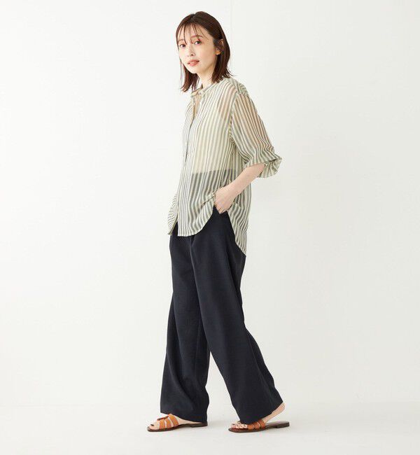 SHIPS Colors 「SHIPS Colors:〈手洗い可能〉シアー 楊柳 ストライプ シャツ◇」|シャツ・ブラウス|