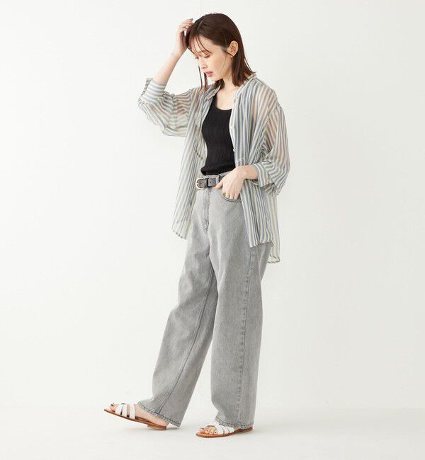 SHIPS Colors 「SHIPS Colors:〈手洗い可能〉シアー 楊柳 ストライプ シャツ◇」|シャツ・ブラウス|