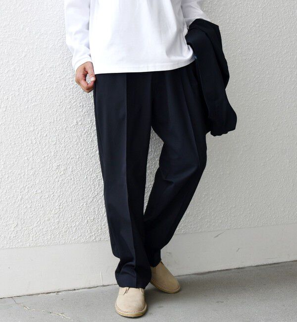 SHIPS any「SHIPS any:〈洗濯機可能〉ストレッチ ナイロン クリース イージーパンツ (セットアップ対応)◇」|チノ|ネイビー