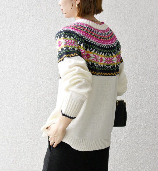 SHIPS any「SHIPS any:〈手洗い可能〉フェアアイル クルーネック ニット カーディガン」|カーディガン|