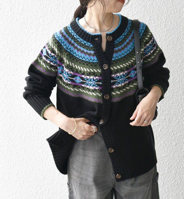 SHIPS any「SHIPS any:〈手洗い可能〉フェアアイル クルーネック ニット カーディガン」|カーディガン|