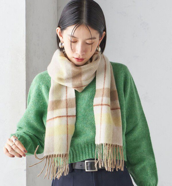 SHIPS for women「チェック カシミヤ リバーシブル マフラー」|マフラー|