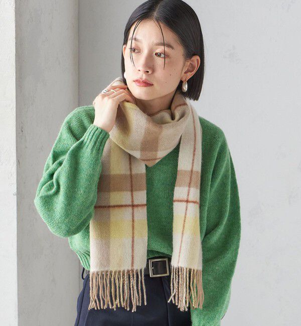 SHIPS for women「チェック カシミヤ リバーシブル マフラー」|マフラー|