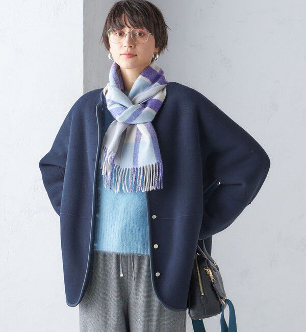 SHIPS for women「チェック カシミヤ リバーシブル マフラー」|マフラー|