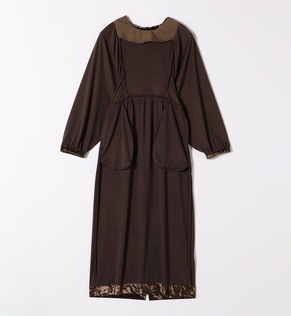 SHIPS any「SHIPS any:〈手洗い可能〉クラッシュ ベロア ボリュームスリーブ ワンピース」|ワンピース|