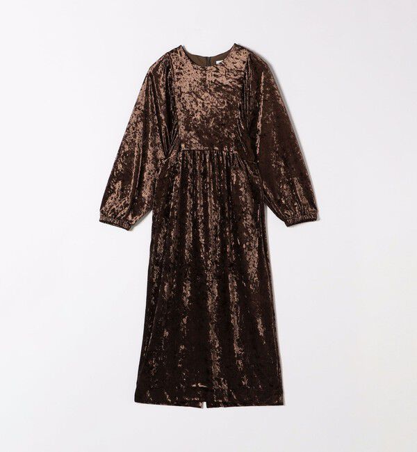 SHIPS any「SHIPS any:〈手洗い可能〉クラッシュ ベロア ボリュームスリーブ ワンピース」|ワンピース|