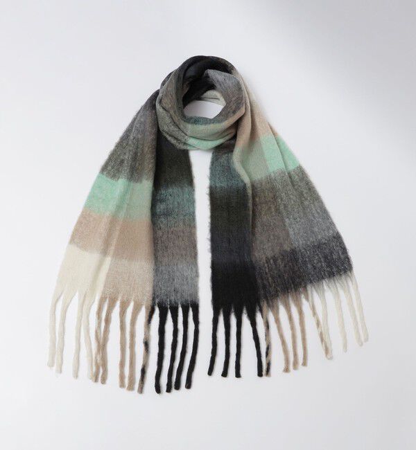 SHIPS「【WEB限定】SHIPS:〈洗濯機可能〉ボリューム マフラー (ブロックチェック)」|マフラー|