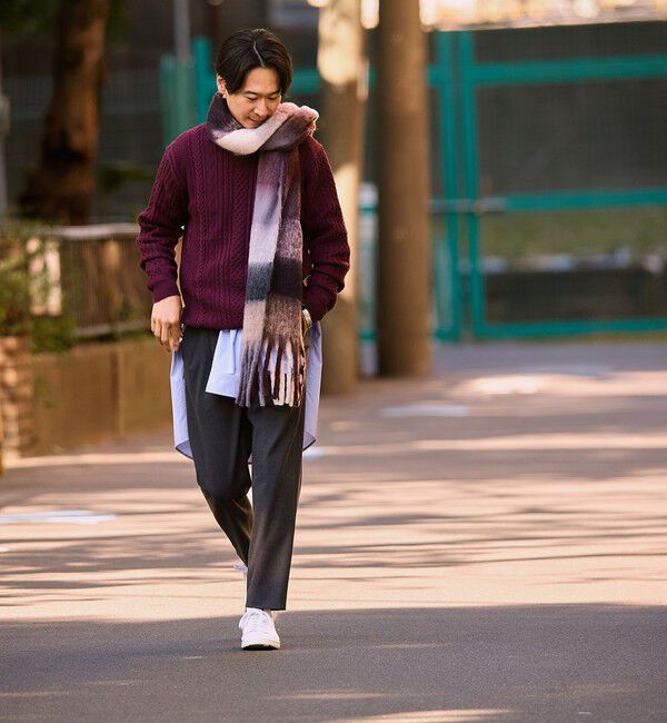 SHIPS「【WEB限定】SHIPS:〈洗濯機可能〉ボリューム マフラー (ブロックチェック)」|マフラー|