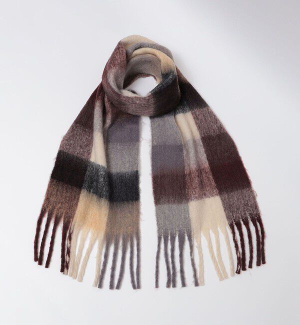 SHIPS「【WEB限定】SHIPS:〈洗濯機可能〉ボリューム マフラー (ブロックチェック)」|マフラー|