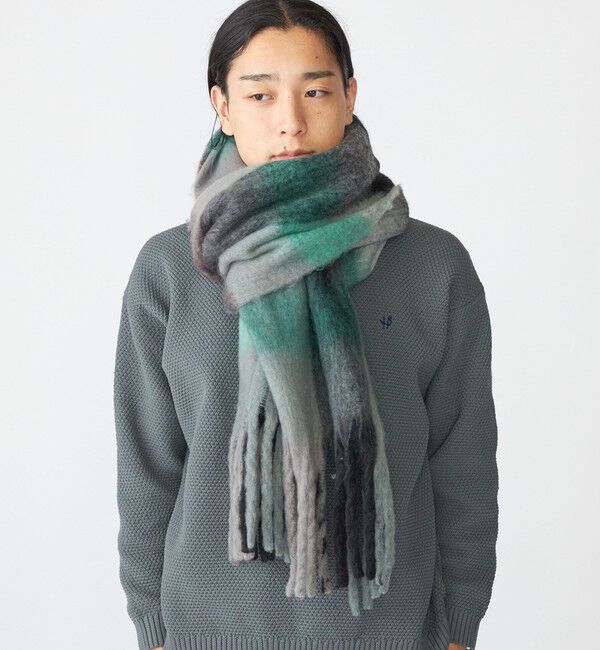 SHIPS「【WEB限定】SHIPS:〈洗濯機可能〉ボリューム マフラー (ブロックチェック)」|マフラー|