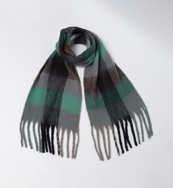 SHIPS「【WEB限定】SHIPS:〈洗濯機可能〉ボリューム マフラー (ブロックチェック)」|マフラー|