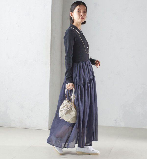 SHIPS for women「〈手洗い可能〉ポロ 衿 シアー ティアード ワンピース」|ワンピース|