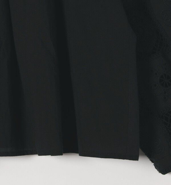 SHIPS any「SHIPS any:〈手洗い可能〉パッチワーク レース スリーブ バンドカラー シャツ」|シャツ・ブラウス|