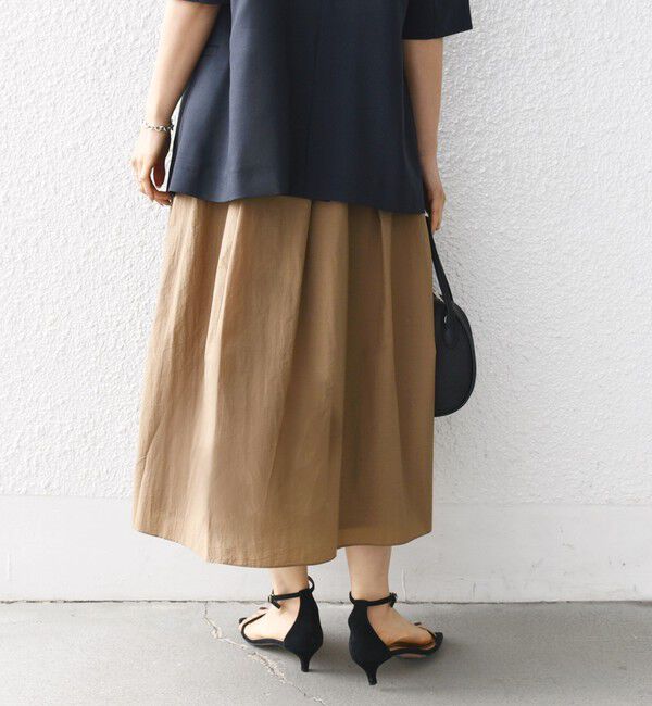 SHIPS for women「〈手洗い可能〉ライト タフタ タック フレア スカート」|スカート|