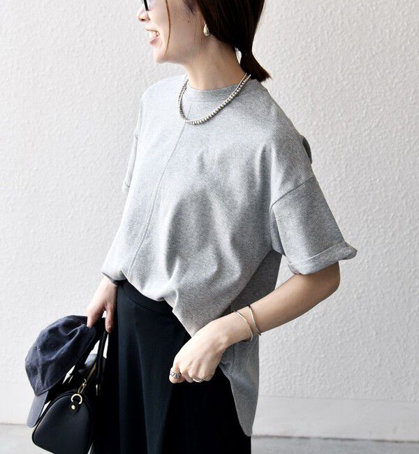 SHIPS any「SHIPS any:〈接触冷感/汗染み防止加工/洗濯機可能〉スリット ルーズ チュニック TEE」|Tシャツ・カットソー|