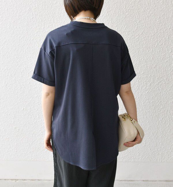 SHIPS any「SHIPS any:〈接触冷感/汗染み防止加工/洗濯機可能〉スリット ルーズ チュニック TEE」|Tシャツ・カットソー|