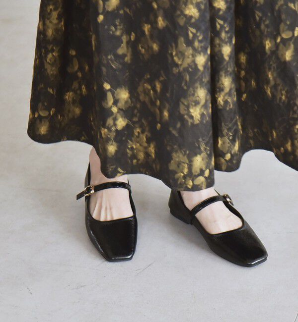 quaranciel「quaranciel: ストラップ スクエア フラット シューズ」|パンプス|