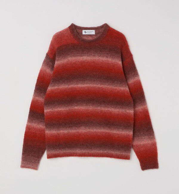 SHIPS「City Ambient Products: 〈手洗い可能〉グラデーション オンブレ ボーダー クルーネック ニット」|ニット・セーター|