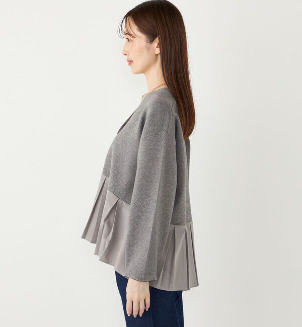 SHIPS Colors 「SHIPS Colors:〈手洗い可能〉ヘムプリーツ Vネック カーディガン」|カーディガン|