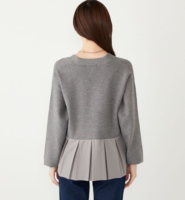 SHIPS Colors 「SHIPS Colors:〈手洗い可能〉ヘムプリーツ Vネック カーディガン」|カーディガン|