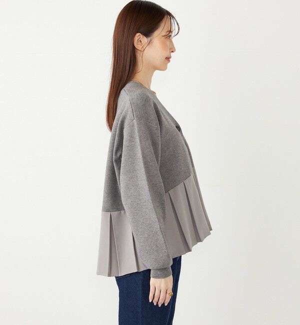 SHIPS Colors 「SHIPS Colors:〈手洗い可能〉ヘムプリーツ Vネック カーディガン」|カーディガン|