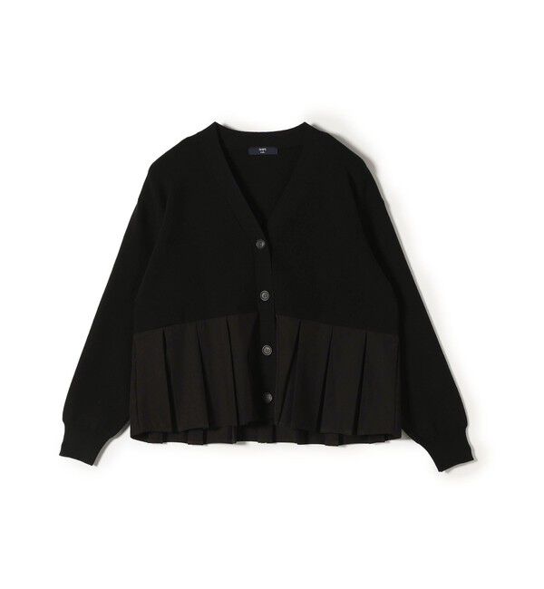 SHIPS Colors 「SHIPS Colors:〈手洗い可能〉ヘムプリーツ Vネック カーディガン」|カーディガン|ブラック