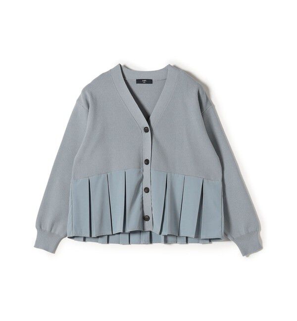 SHIPS Colors 「SHIPS Colors:〈手洗い可能〉ヘムプリーツ Vネック カーディガン」|カーディガン|ライトブルー