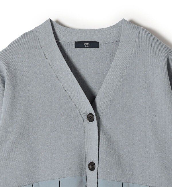 SHIPS Colors 「SHIPS Colors:〈手洗い可能〉ヘムプリーツ Vネック カーディガン」|カーディガン|