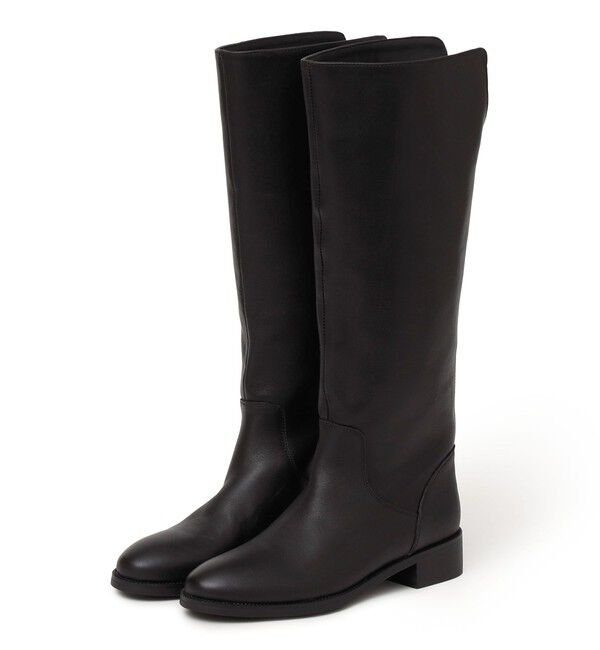 SHIPS for women「FAEDA:フラット ロング ブーツ」|ロングブーツ|ブラック