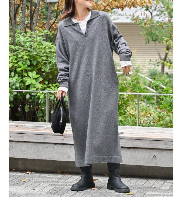 OUTDOOR PRODUCTS Usual Things「プレッピーポロニットワンピース」|ワンピース|グレーA