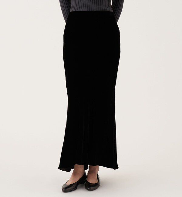 DES PRES「レーヨンベルベット マーメイドスカート」|フレア|