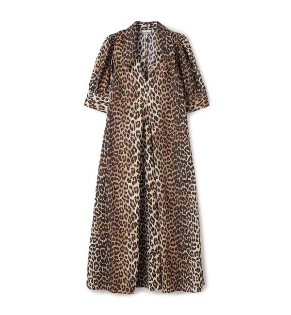 TOMORROWLAND BUYING WEAR「GANNI レオパード オーガニックコットンドレス」|ワンピース|42 ブラウン系
