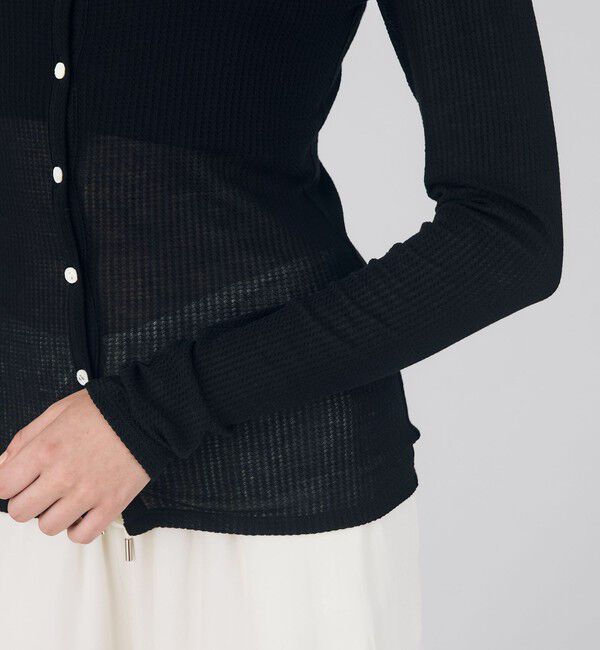 DES PRES「ライトシアーサッカー ボトルネックカーディガン」|カーディガン|